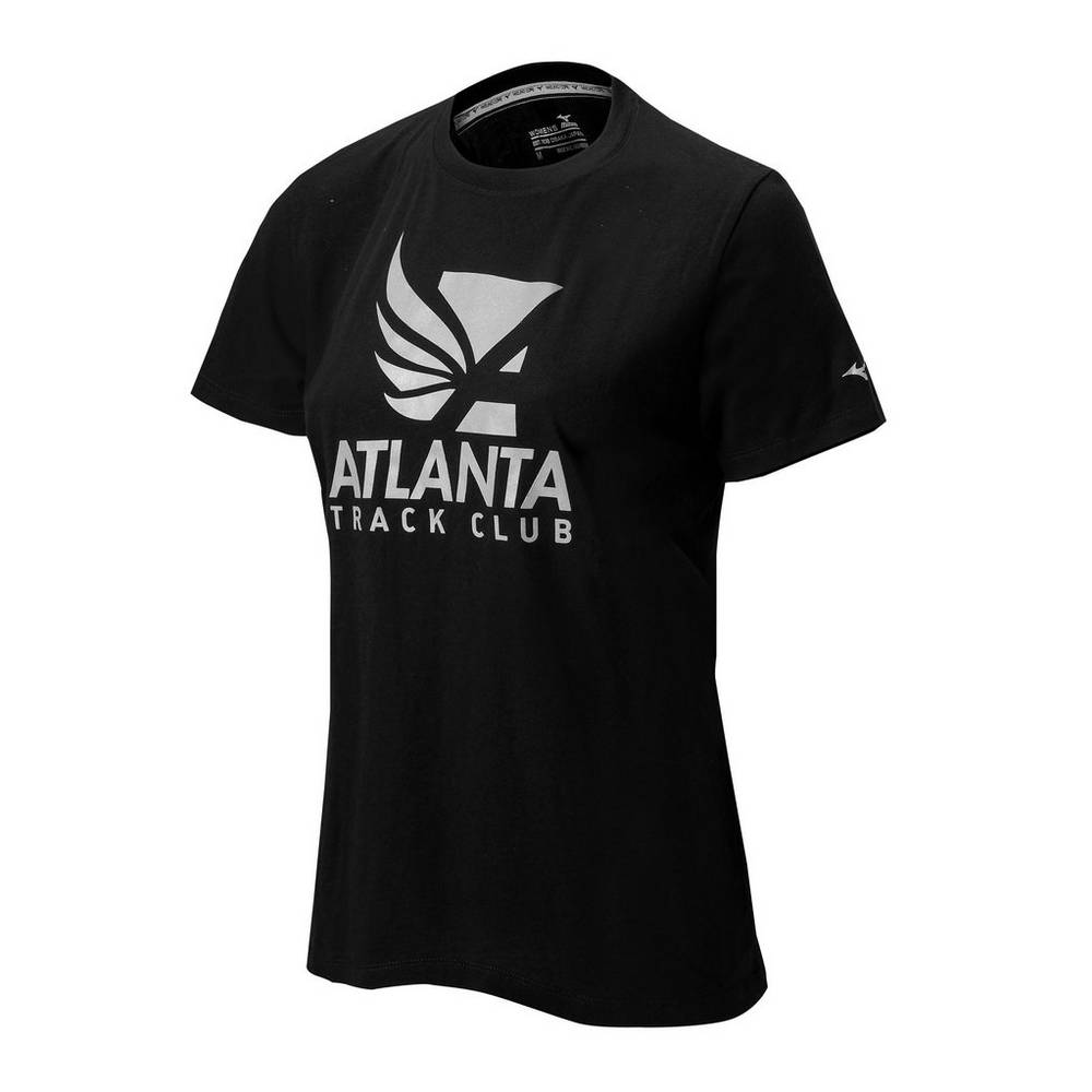 Camisetas Mizuno Atlanta Track Club 50/50 Mujer Negras España PDEZ-54217